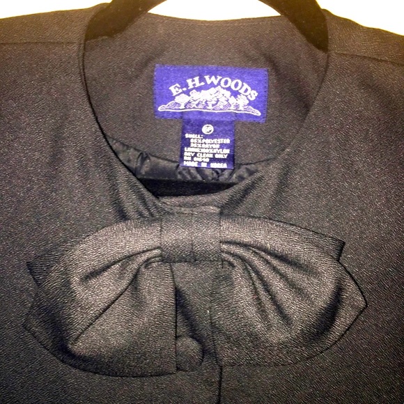 Vintage Dapper Day 2 Piece Dress Suit Petite Retro 40’s Look Black Size 6 EUC - Picture 3 of 11